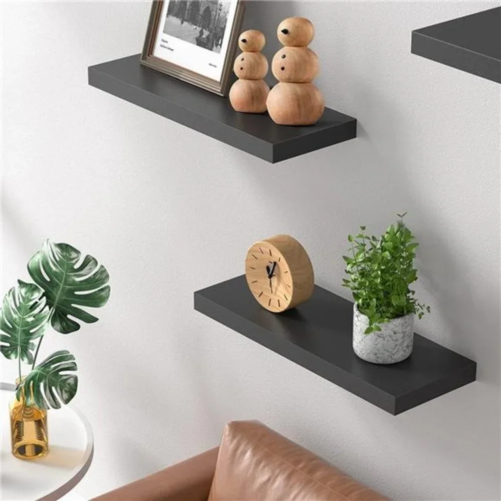 Floating Shelves Black Set of 3 Shelves Bedroom Bathroom Living Room